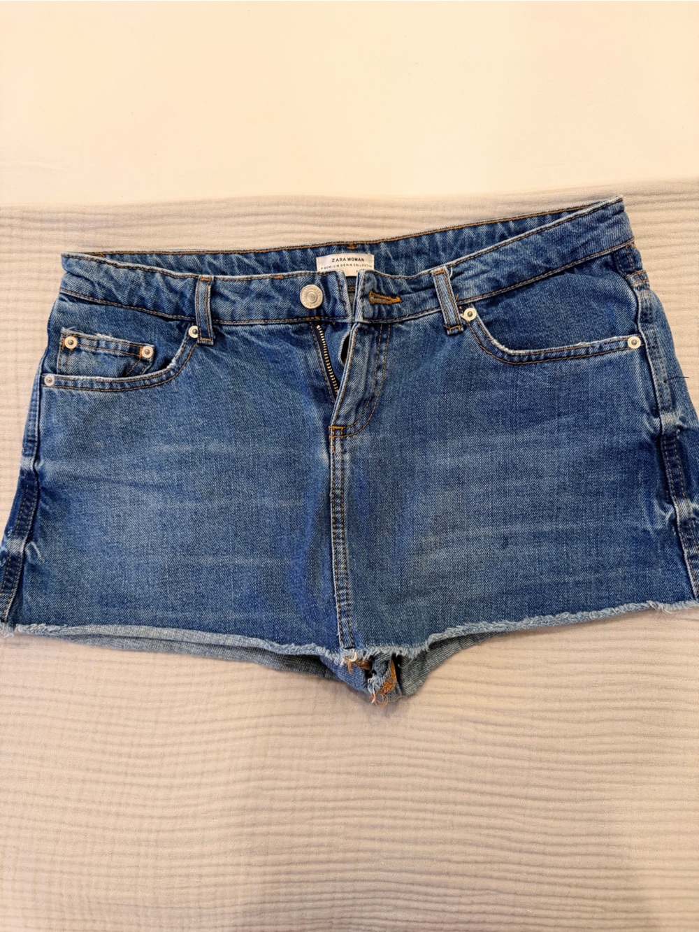 Zara Blue Denim Cutoff Skort